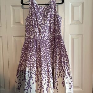 Talbots Purple and White Floral Dress
